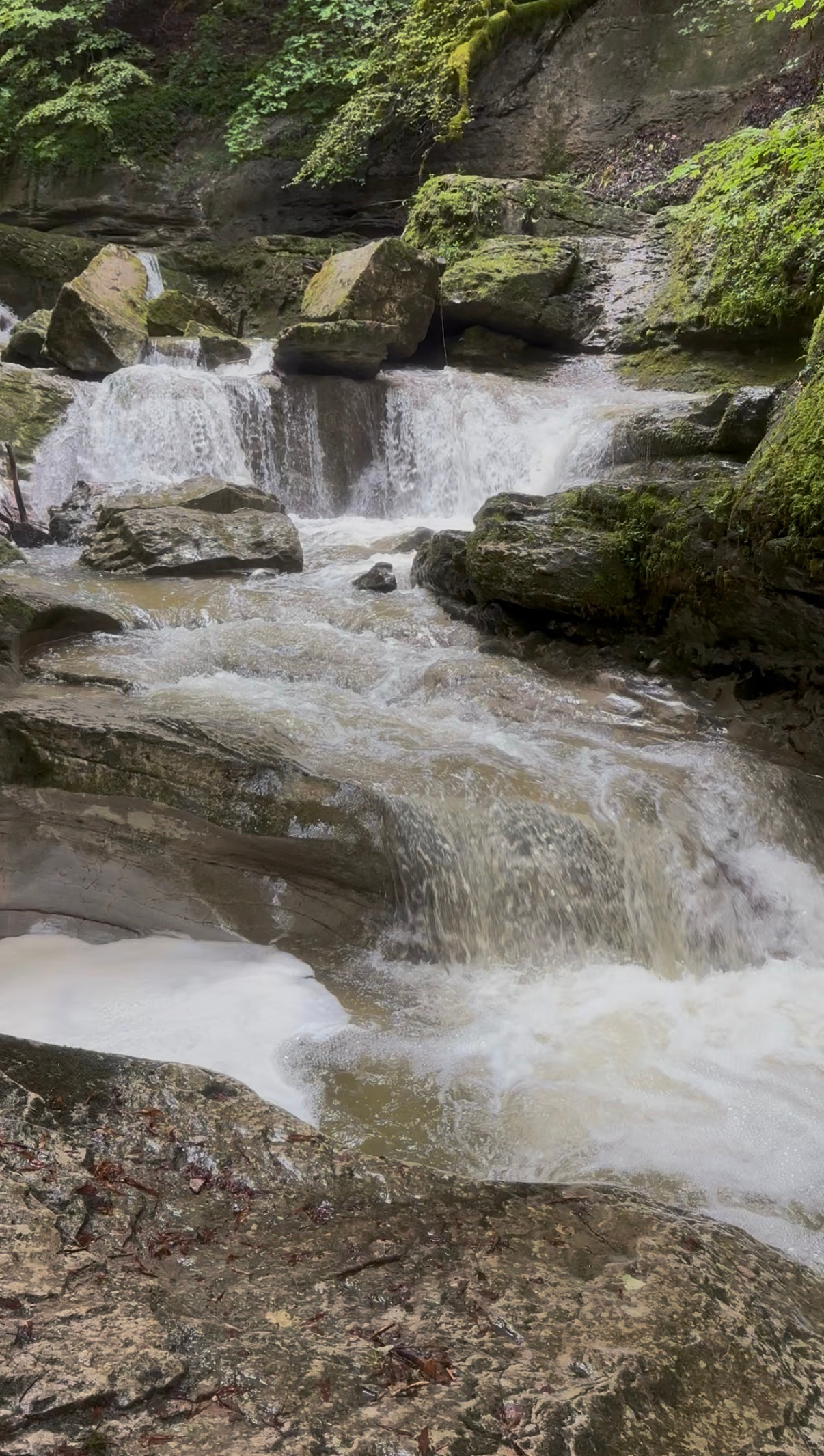 Cascade naturelle dans le canyon du Grosdar à Saint-Claude