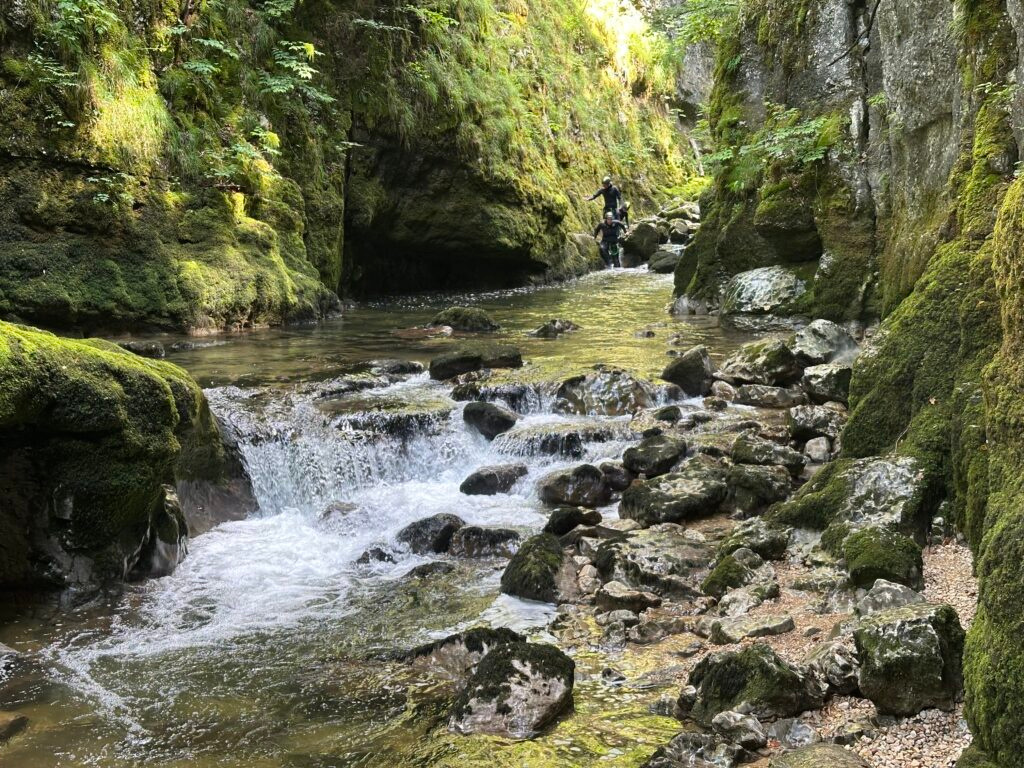 Toboggans naturels et roches calcaires aux Gorges de Malvaux